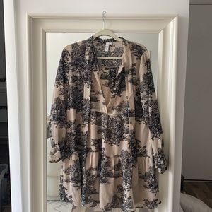 Brown and black button up dress airy